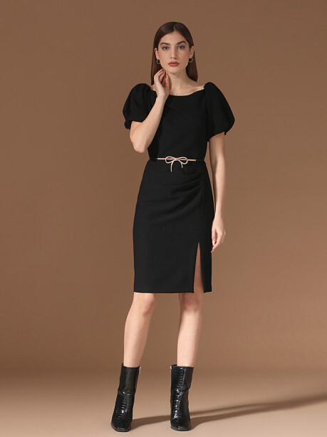 Sheath dress with belt - 4