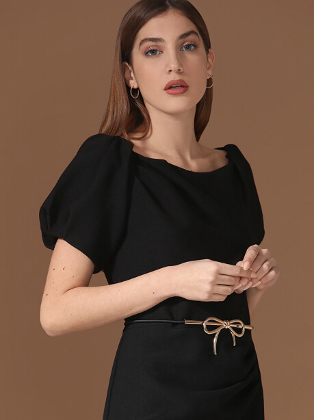 Sheath dress with belt - 6