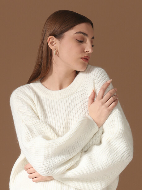 Ribbed mohair blend crewneck sweater - 5