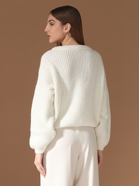 Ribbed mohair blend crewneck sweater - 6