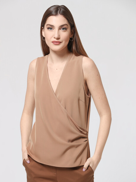 Crossover top in flowing crêpe - 4