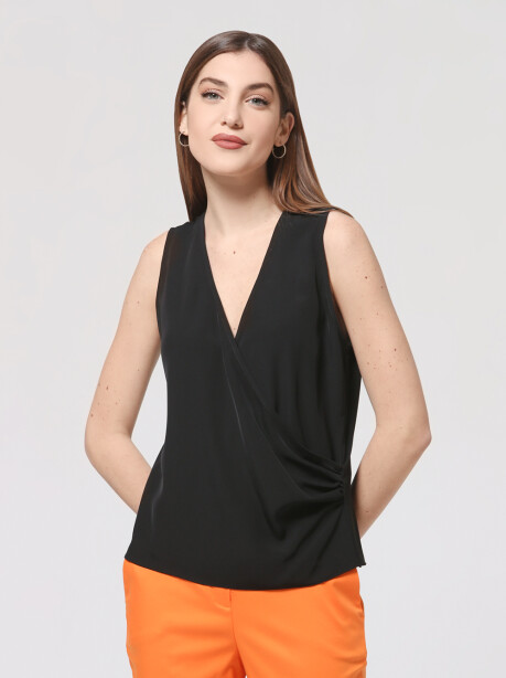 Crossover top in flowing crêpe - 3