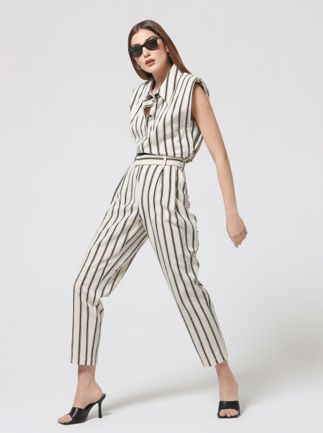 Striped trousers with contrasting bustier - 4