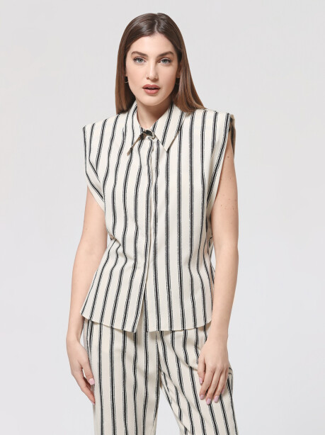 Striped armhole shirt - 4