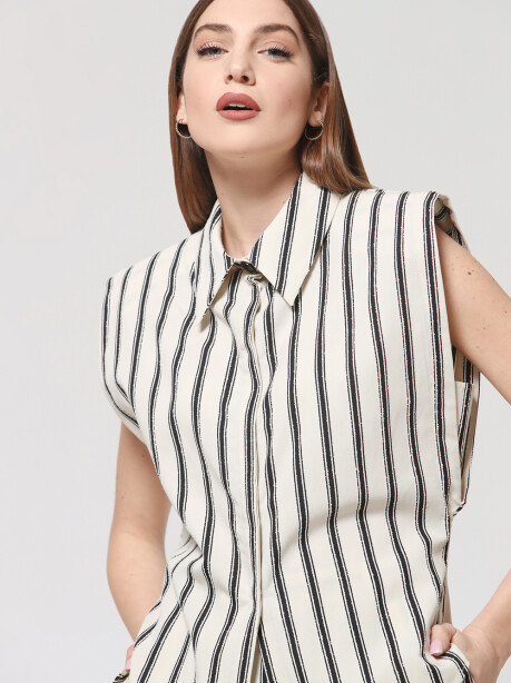 Striped armhole shirt - 5