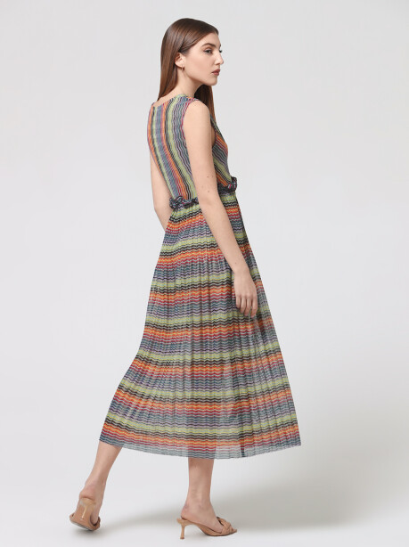 Multi-pattern dress with crossover - 4