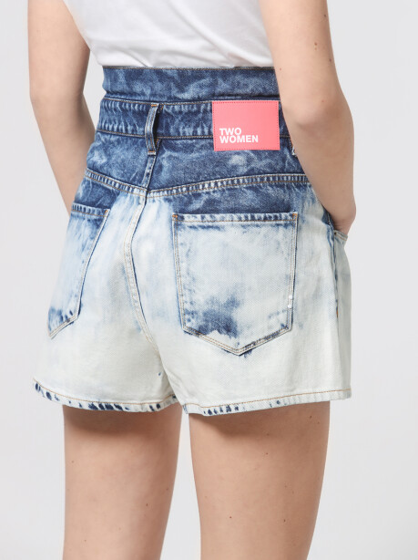 Degradè shorts with belt at the waist - 3