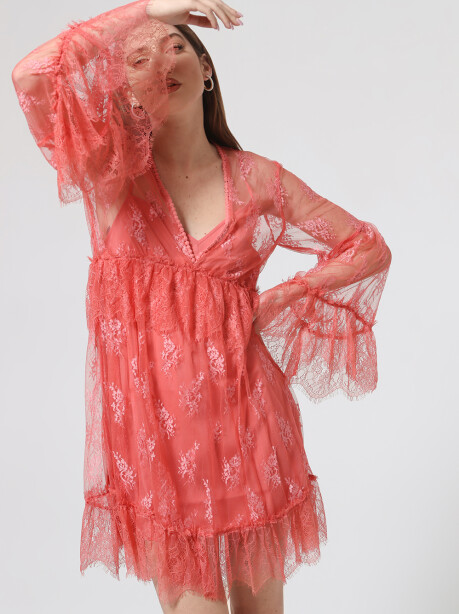 Embroidered tulle dress - 5