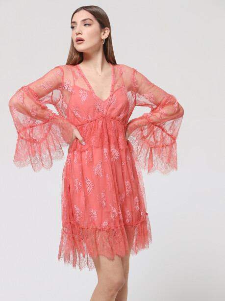 Embroidered tulle dress - 4