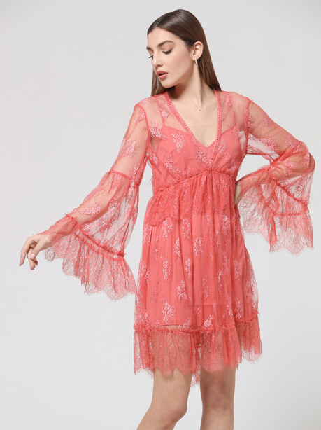 Embroidered tulle dress - 3