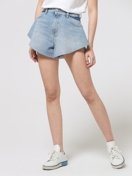 Shorts butterfly in denim bleach - 2