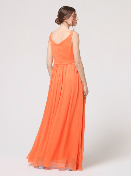 Creponne long dress with stole - 4