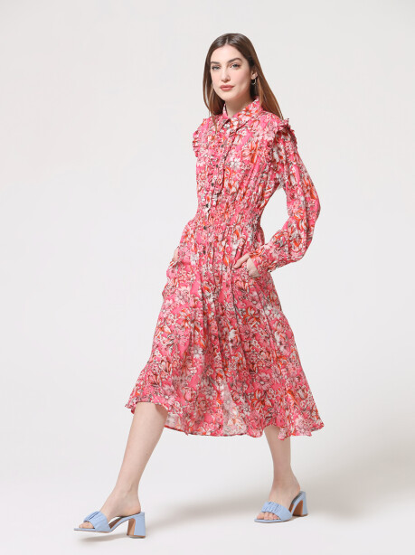 Floral shirt dress - 4