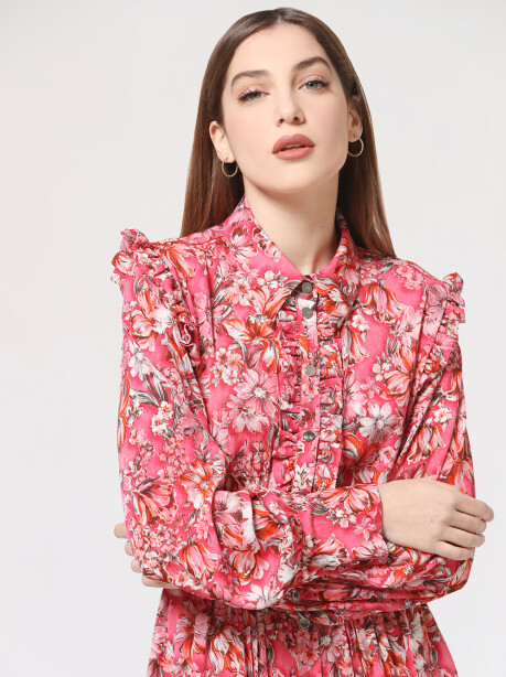 Floral shirt dress - 3