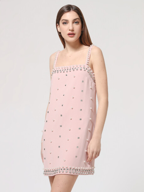Mini dress with jewel applications - 2