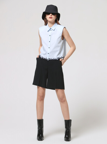 Sleeveless poplin shirt - 4