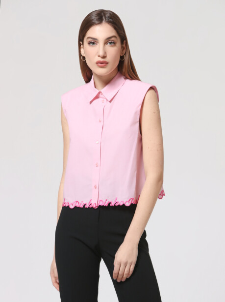 Sleeveless poplin shirt - 3