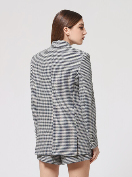 Houndstooth stretch gingham blazer - 2