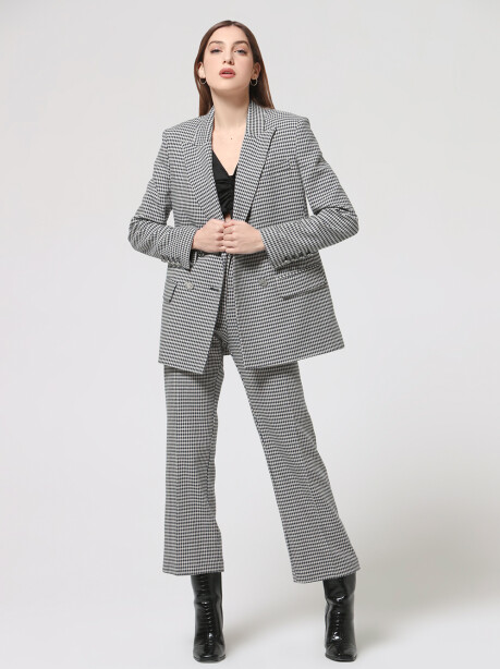 Houndstooth stretch gingham trousers - 3