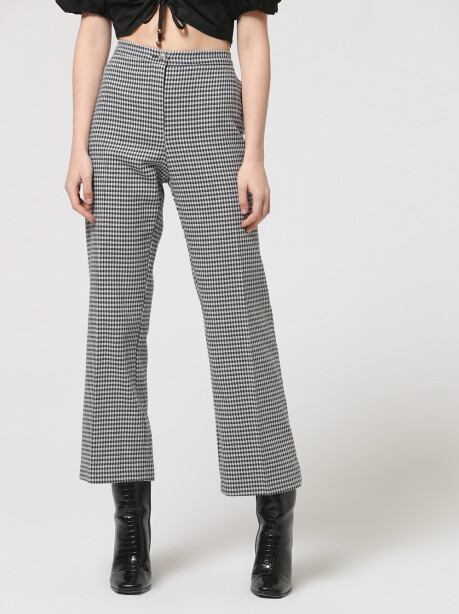 Houndstooth stretch gingham trousers - 4