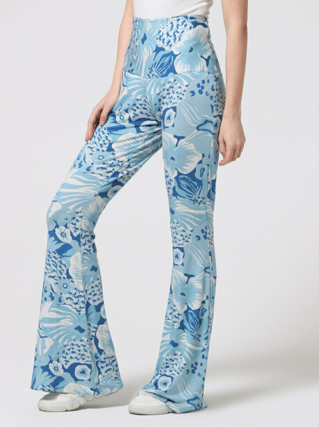 Patterned flared trousers in jersey - 3