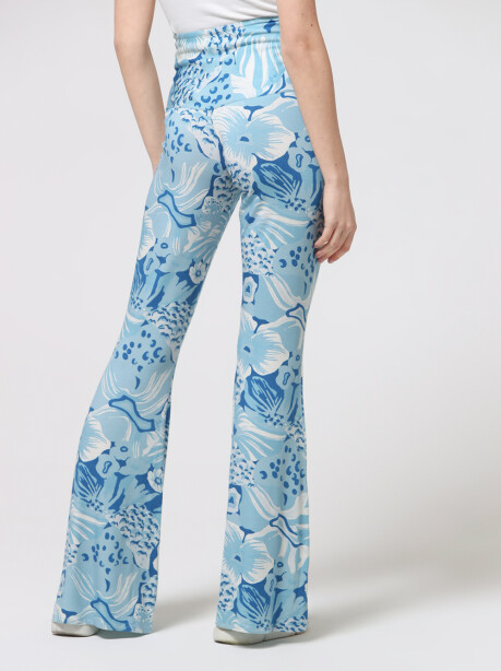 Patterned flared trousers in jersey - 6