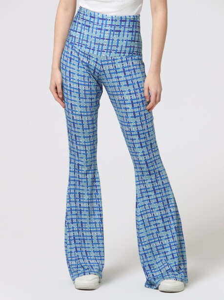 Patterned flared trousers in jersey - 4
