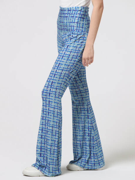 Patterned flared trousers in jersey - 1