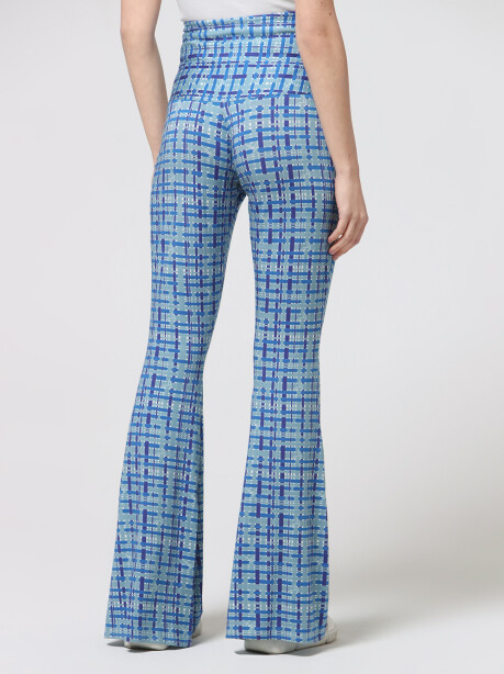 Patterned flared trousers in jersey - 3