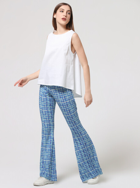 Patterned flared trousers in jersey - 2