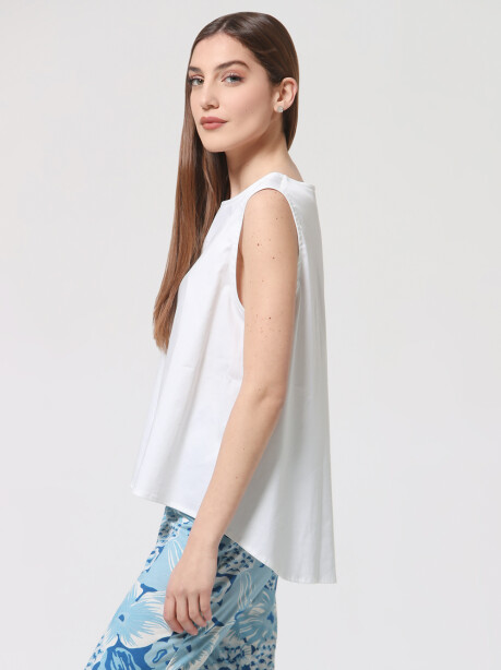 Blusa giromanica in cotone - 5