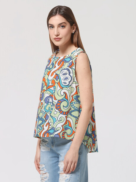 Blusa giromanica in cotone - 3