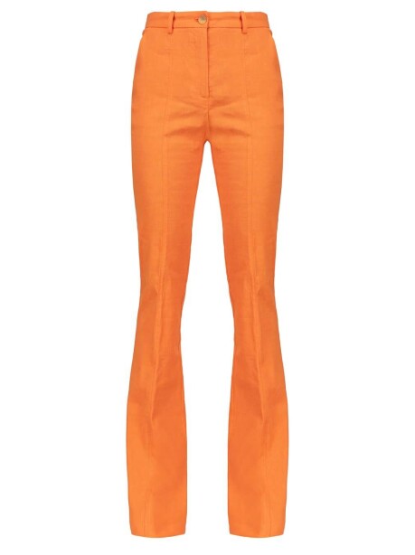 Pantaloni flare in tela di lino - 1