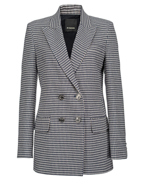 Blazer in vichy stretch pied de poule - 1