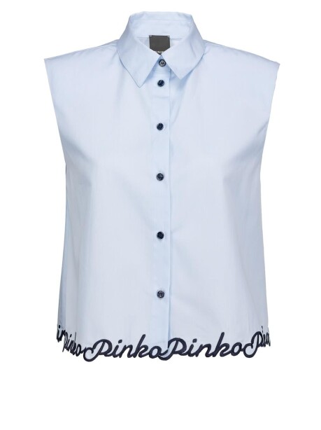 Camicia smanicata in popeline - 1