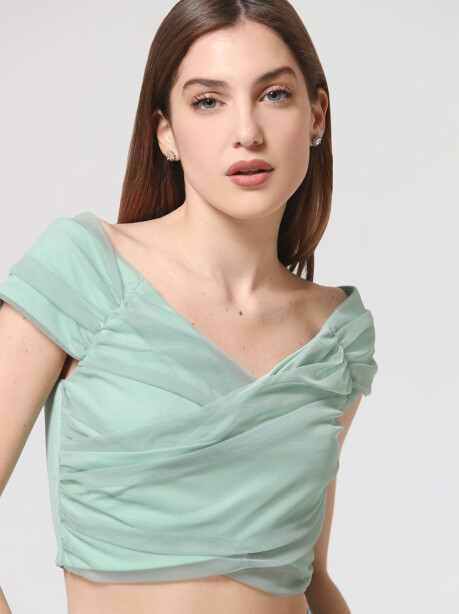 Top arricciato in tulle - 5