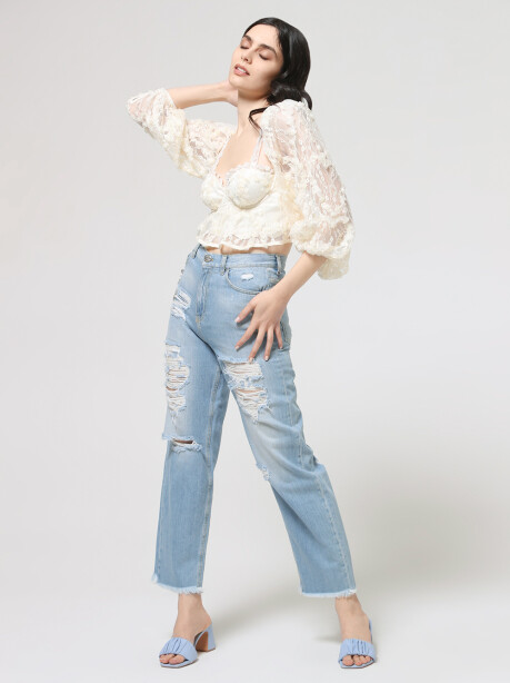 Lace top with sweetheart neckline - 5