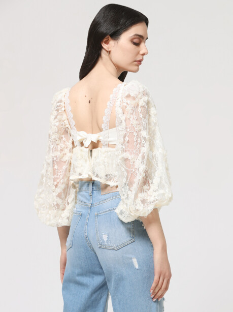 Lace top with sweetheart neckline - 4