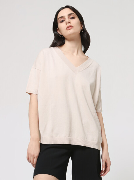 Blusa scollo a V in cotone - 6