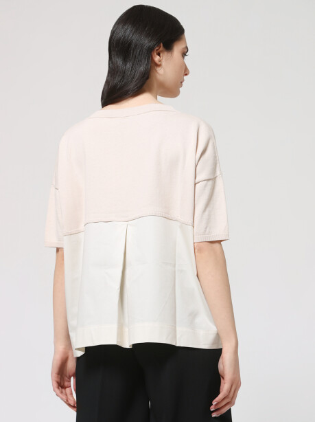 Blusa scollo a V in cotone - 4