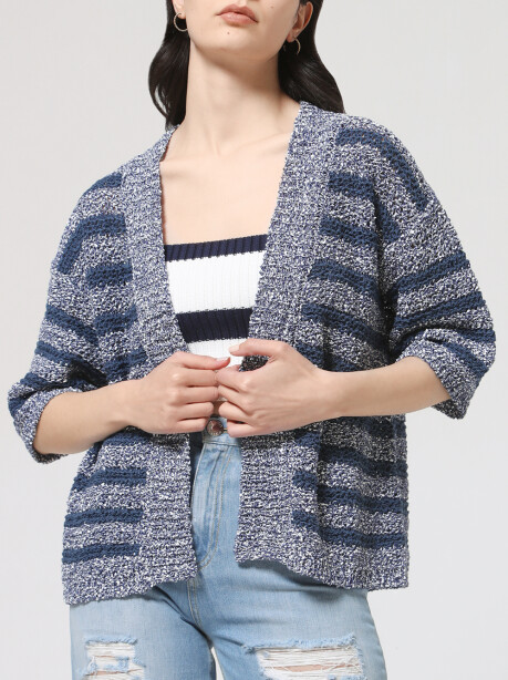 Cotton and linen knitted jacket - 4