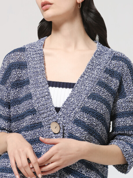 Cotton and linen knitted jacket - 6