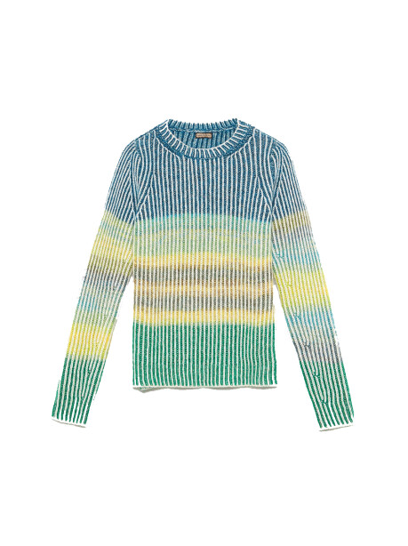 Multicolor English knit crewneck pullover - 1