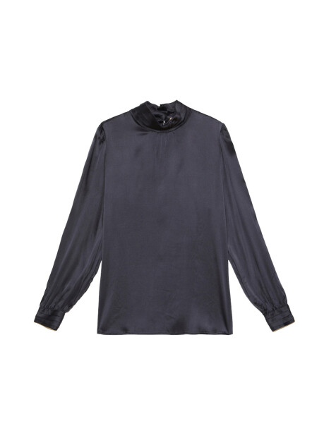 Long-sleeved satin shirt - 1