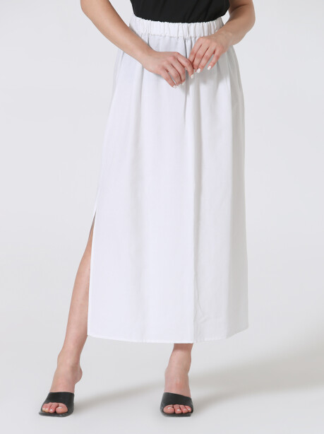 Skirt with slits in linen - 4