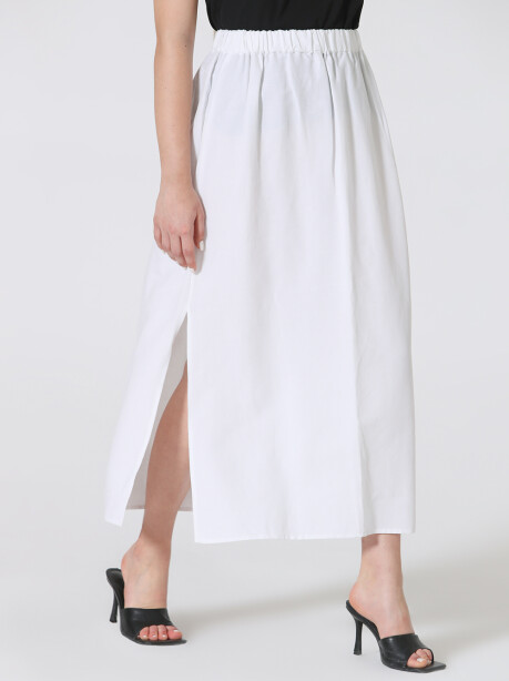Skirt with slits in linen - 6