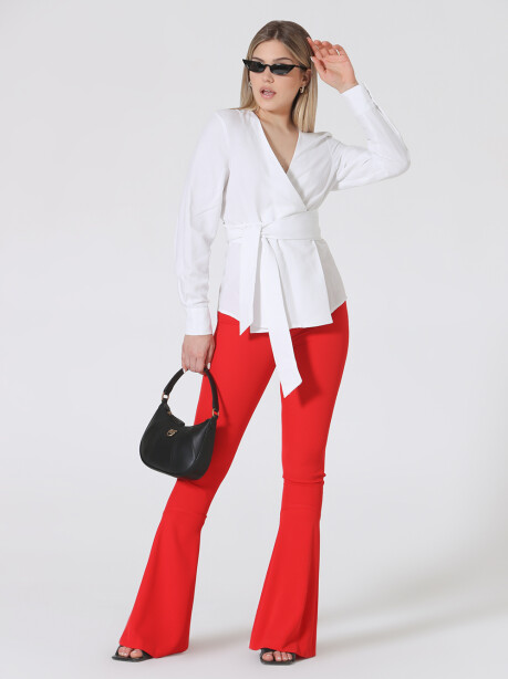 Fitted trousers with flared bottom - 3