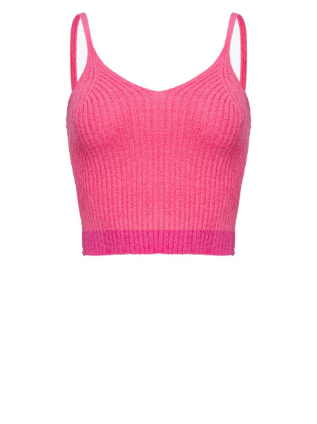 Top corto in maglia a costine - 1