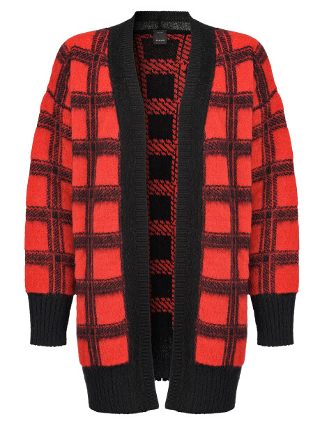 Two-tone check cardigan - 1