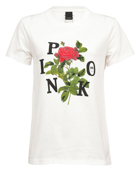 T-shirt stampa rosa - 1